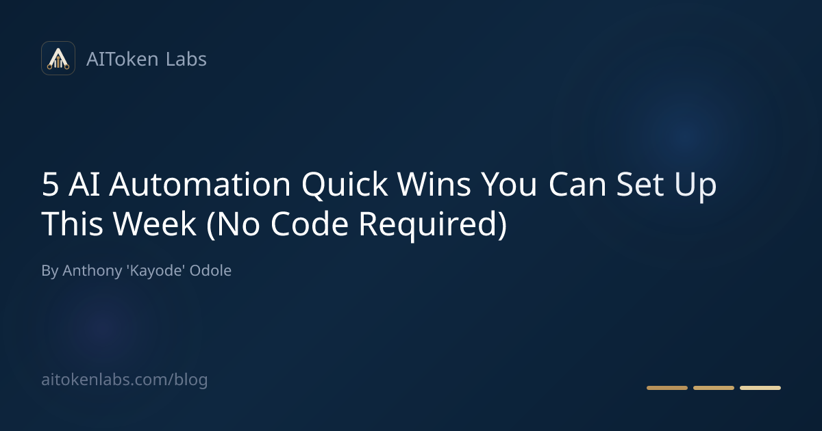 5 AI Automation Quick Wins You Can Set Up This Week (No Code Required ...